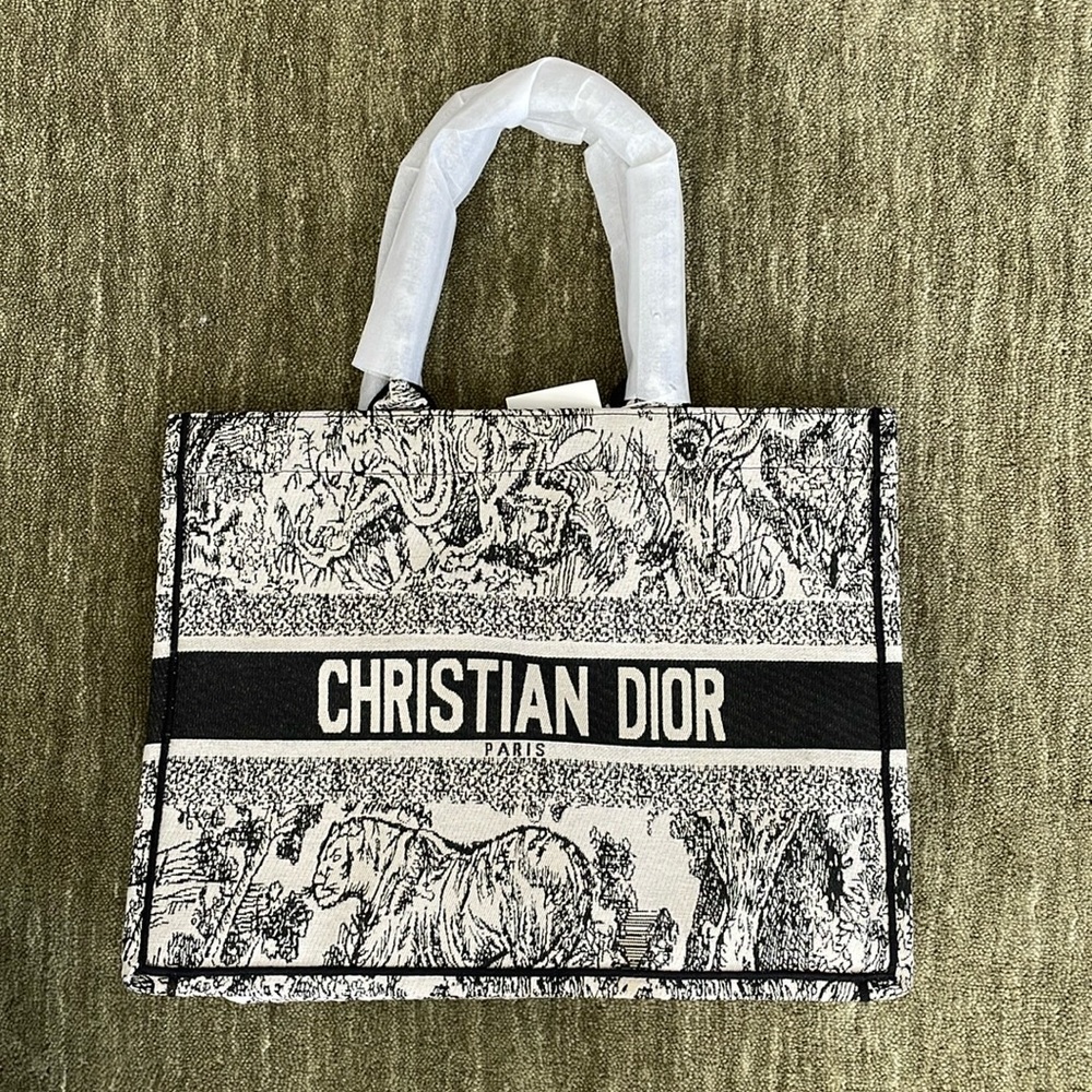 Christian Dior Toile De Jouy Embroidered tote bag